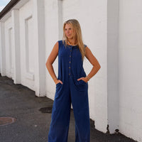 Fiona Jersey Denim Jumpsuit