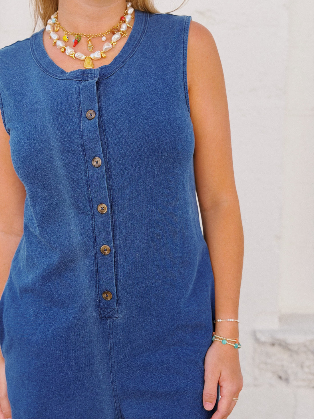 Fiona Jersey Denim Jumpsuit