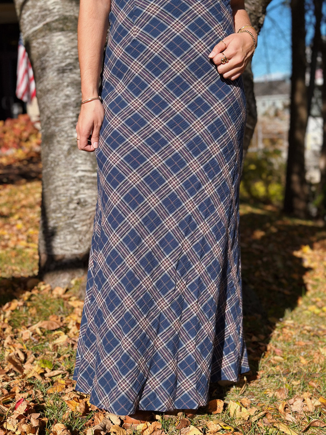 Dylan Plaid Maxi Dress