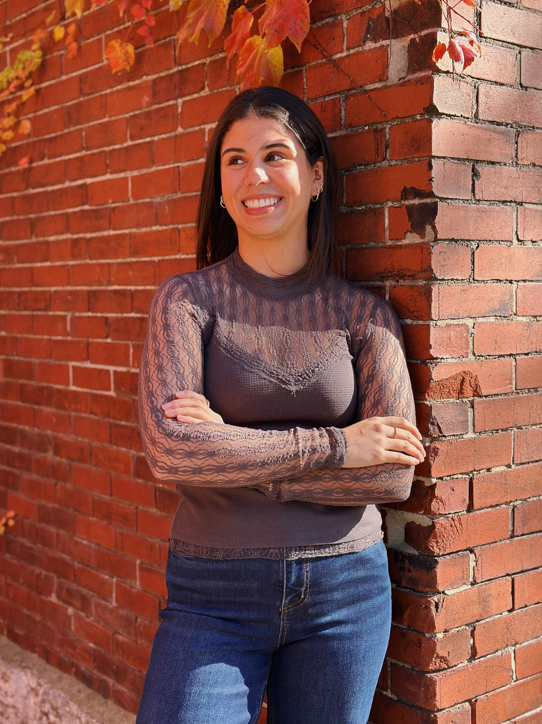 Cherie Lace Mock Neck