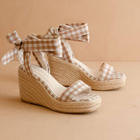 The Oceana | Latte Gingham Wrap Wedge