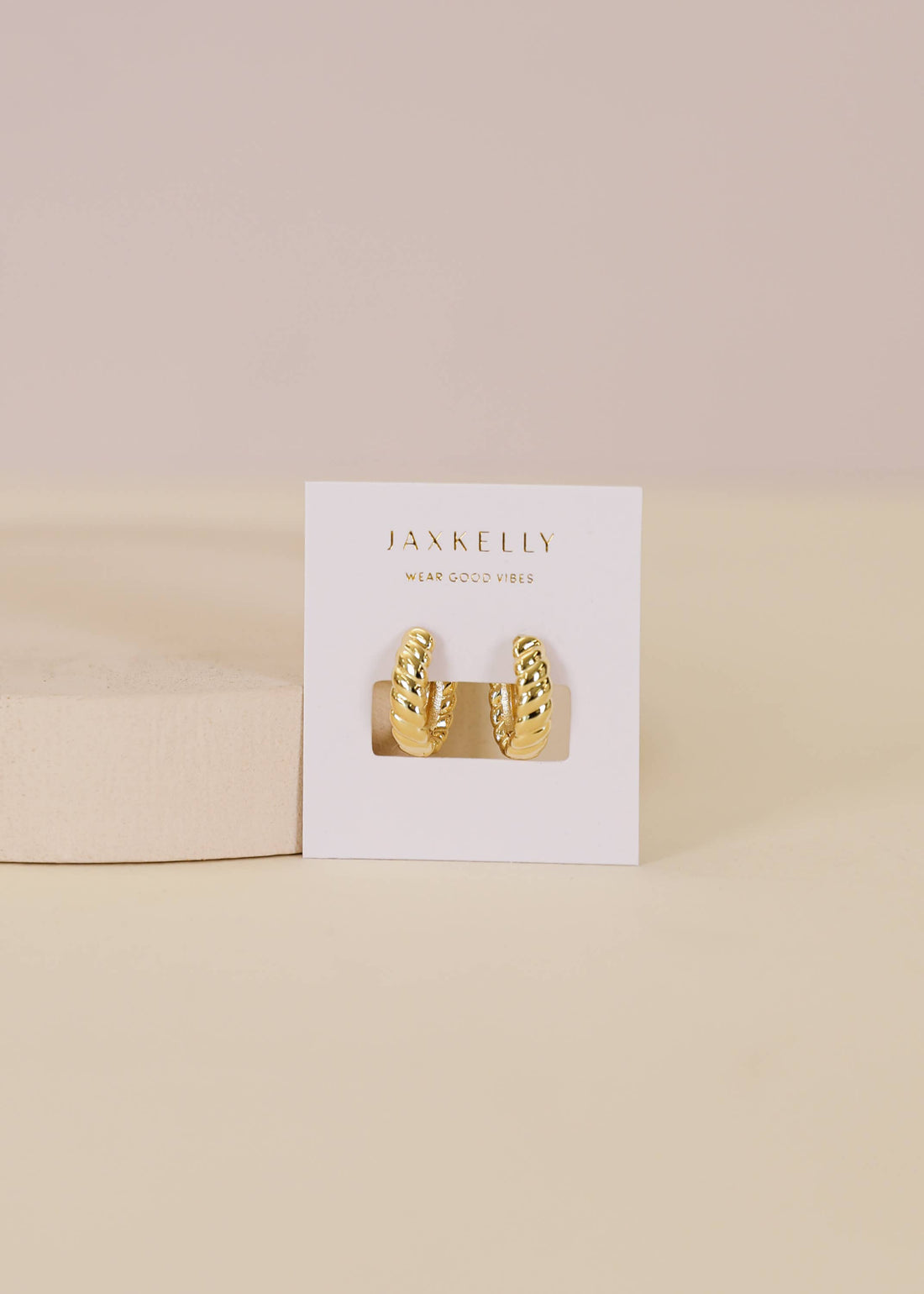 Small Channel Gold Hoop Earrings