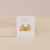 Small Channel Gold Hoop Earrings