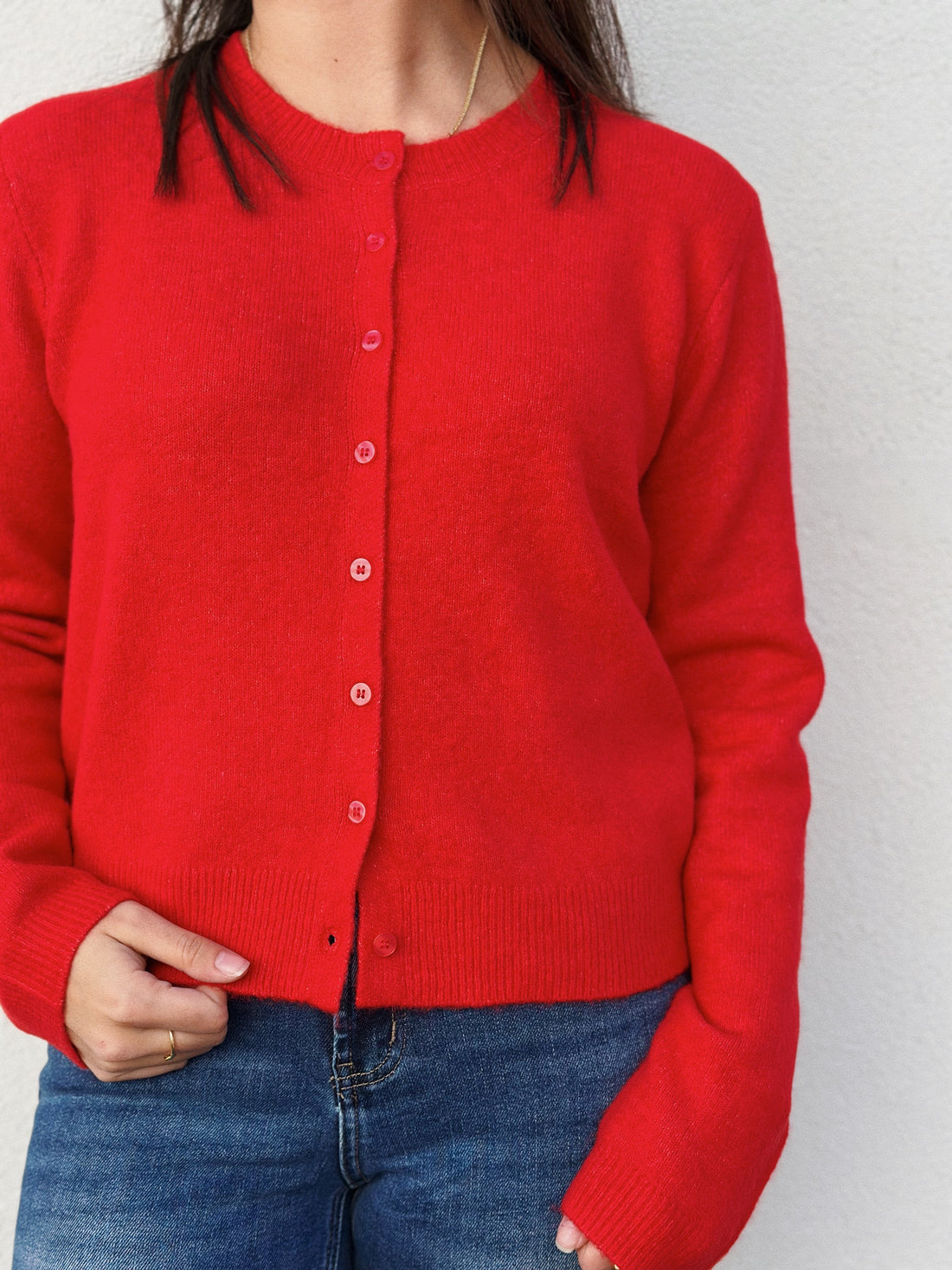 Medina Cardigan: Festive Red