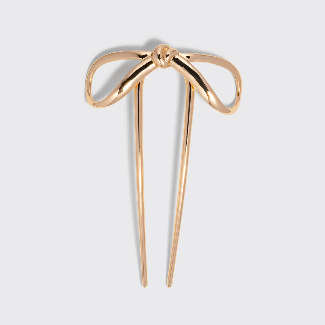 Metal Bow French Hair Pin - Gold
