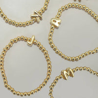INITIAL MONOGRAM BUBBLE STRETCH BEAD BRACELET