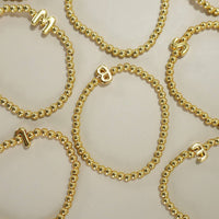 INITIAL MONOGRAM BUBBLE STRETCH BEAD BRACELET