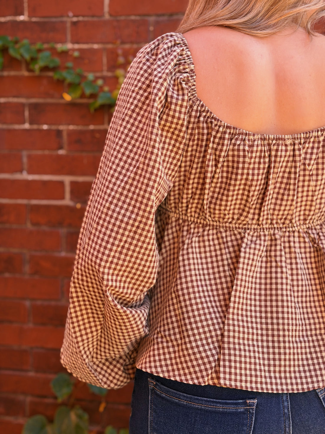 Liesel Gingham Peplum Top