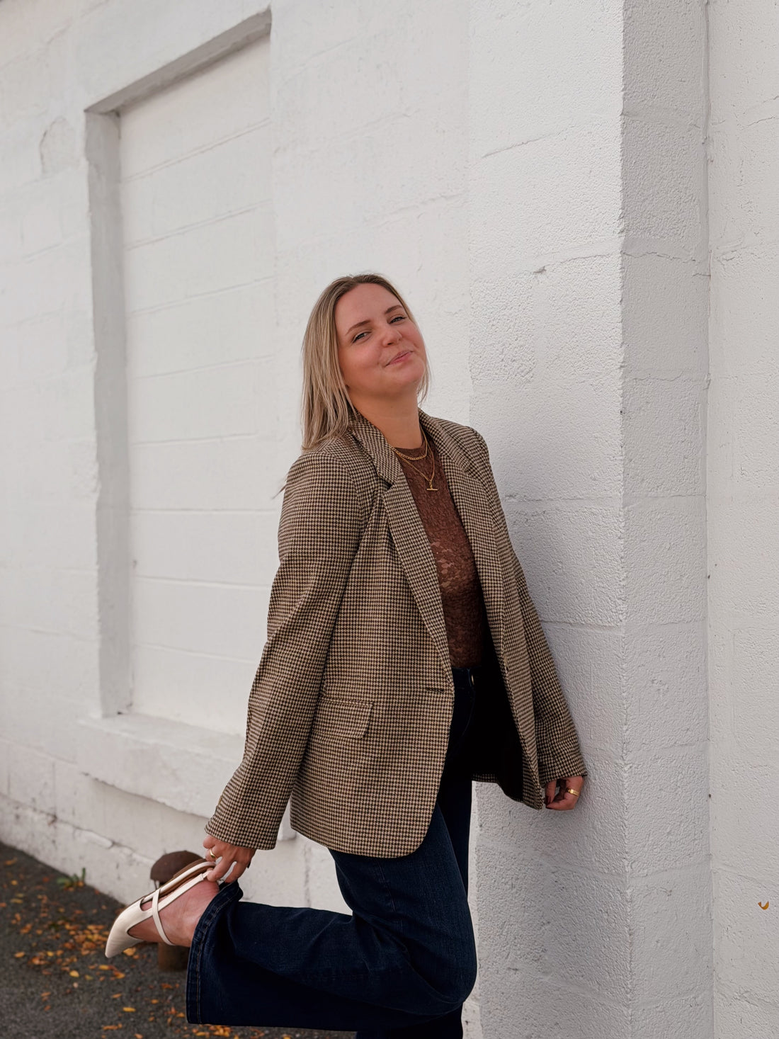 Evan Houndstooth Blazer