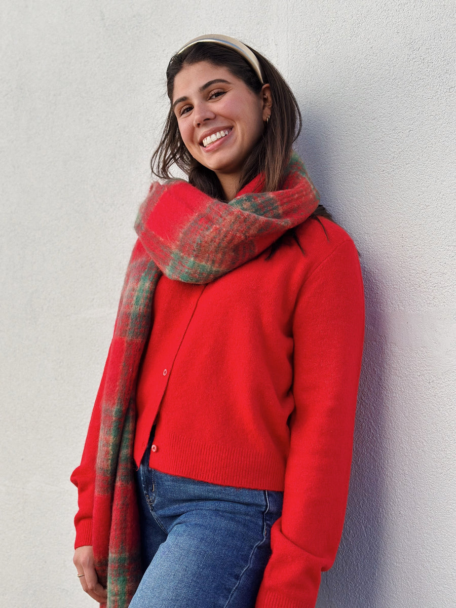 Medina Cardigan: Festive Red