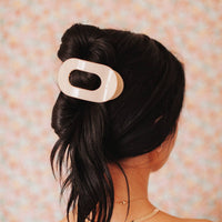 Round Flat Hair Clip | Medium | Almond Beige