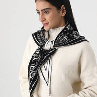 Paisley Knit Triangle Scarf