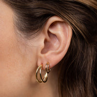 Illusion Double Hoop - Gold Earrings