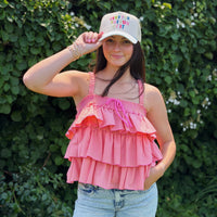 Ruffled Checkered Cami
