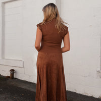 Sepia Mock Neck Dress