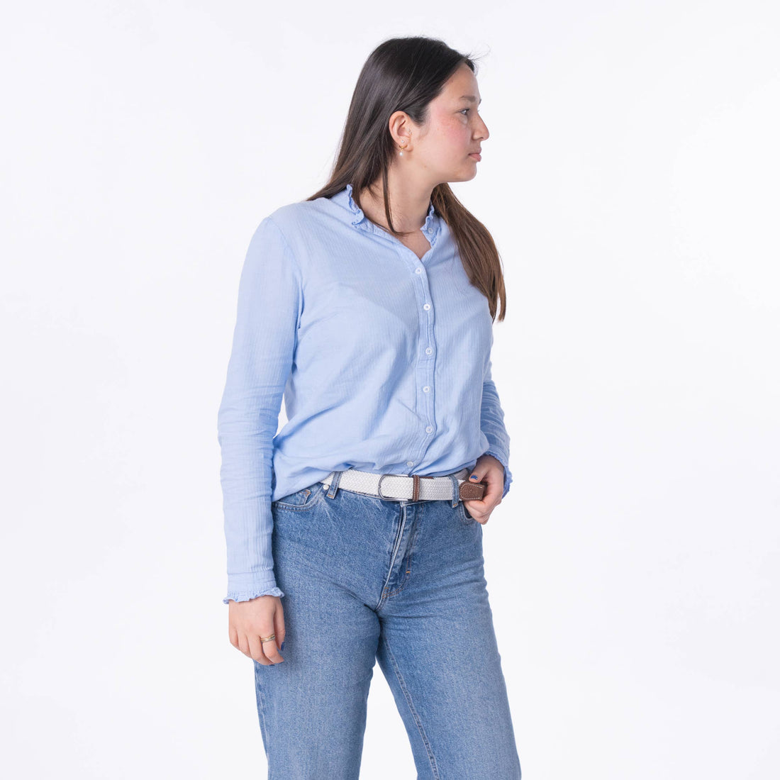 Coco White Braided Elastic Belt