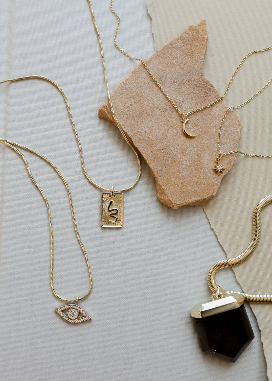 Tiny Crescent Moon Gold Necklace