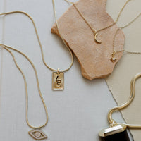 Tiny Crescent Moon Gold Necklace
