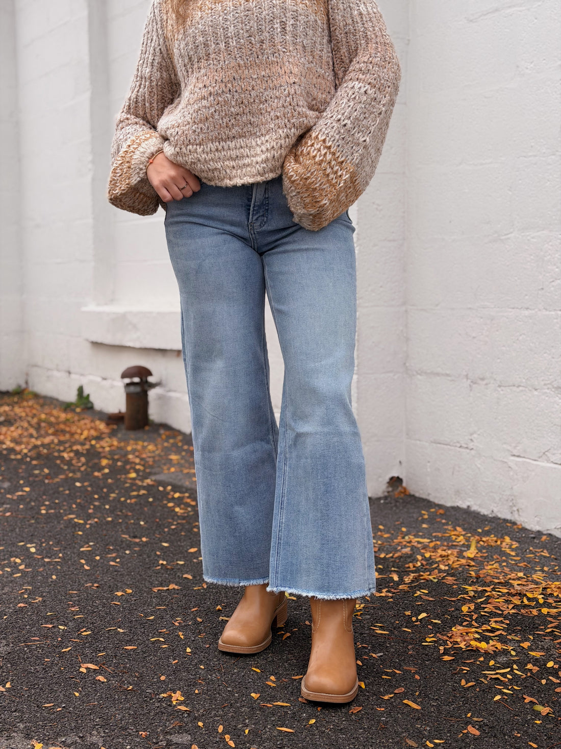 Casey High Rise Ankle Wide Jeans