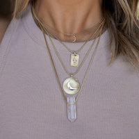 Tiny Crescent Moon Gold Necklace