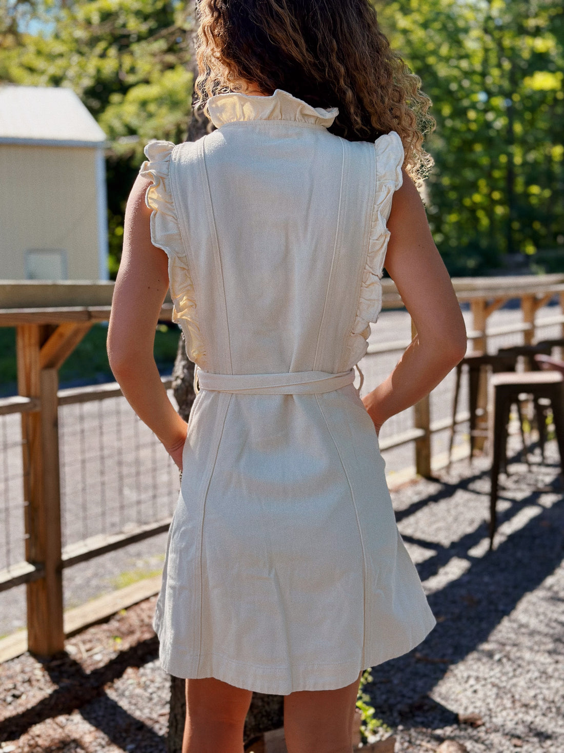 Ruffled Denim Dress