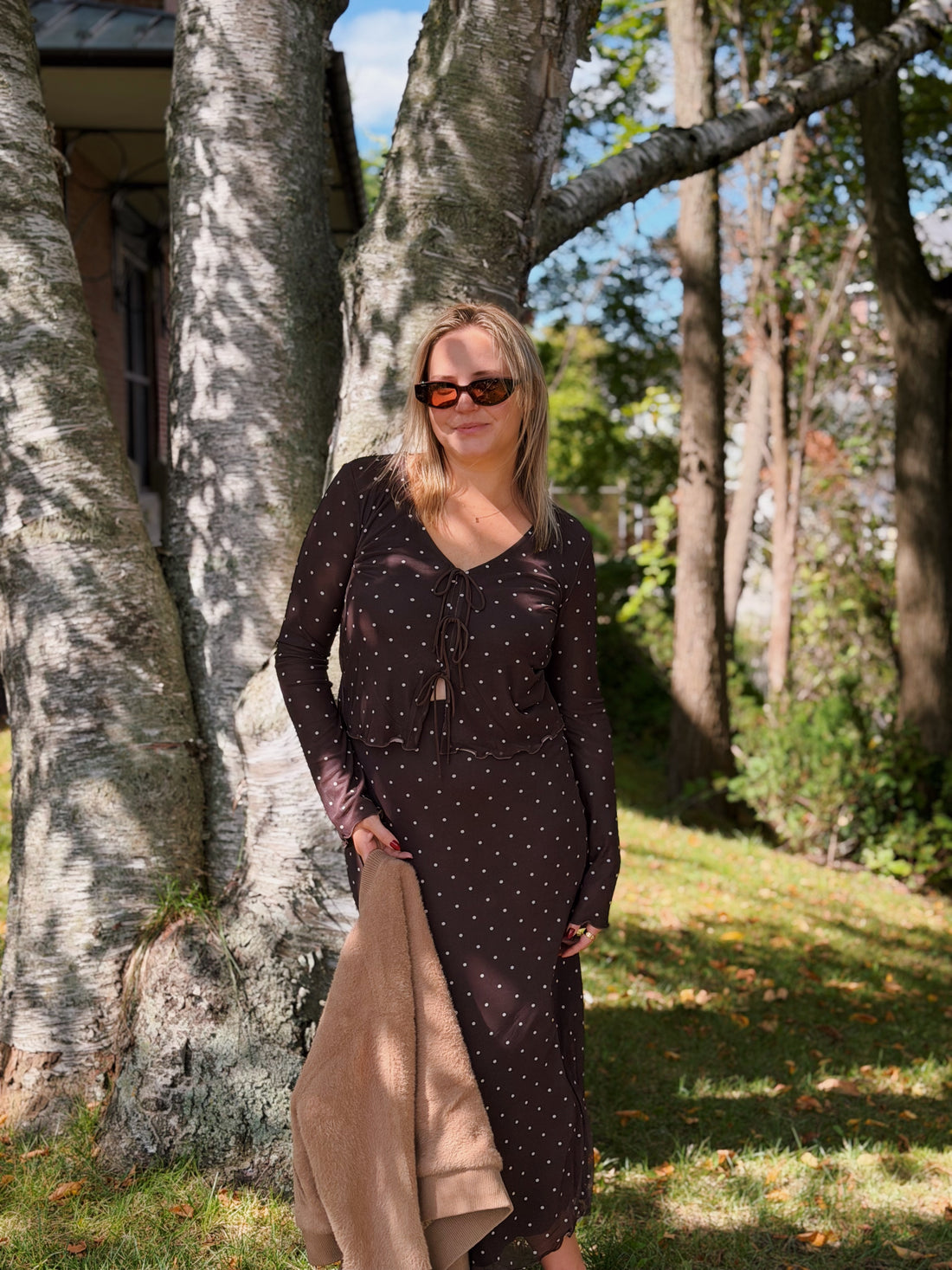 Amara Polka Dot Mesh Top