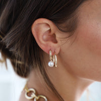 Audrey Pearl Hoop Earrings: Large
