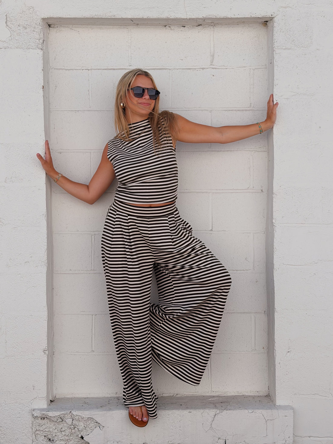 Fine Line Wide Leg Pant