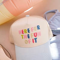 Here for the Fun of it - Baby Blue Corduroy Trucker Hat