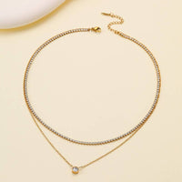 18K STAINLESS STEEL TARNISH FREE LAYERED NECKLACE
