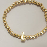 INITIAL MONOGRAM BUBBLE STRETCH BEAD BRACELET