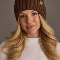 Brown Cable Knit Design Beanie