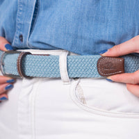 Cloud Blue Elastic Braided Belt