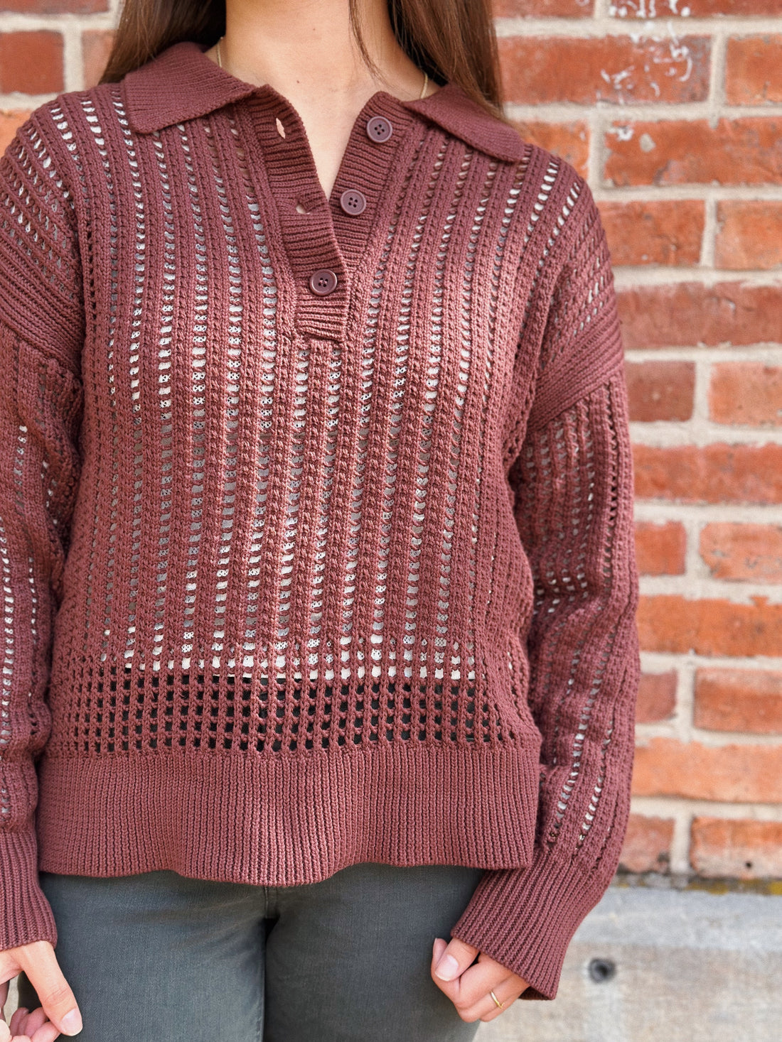 Looking Glass Crochet Polo