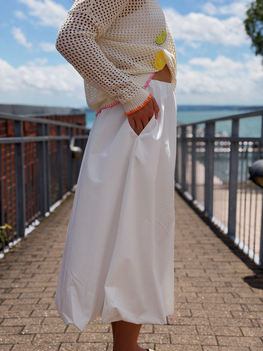 Bubble Hem Maxi Skirt