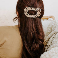 Round Flat Hair Clip | Large | Blonde Tortoise