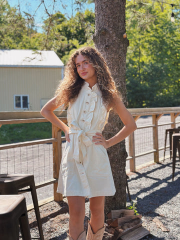Ruffled Denim Dress