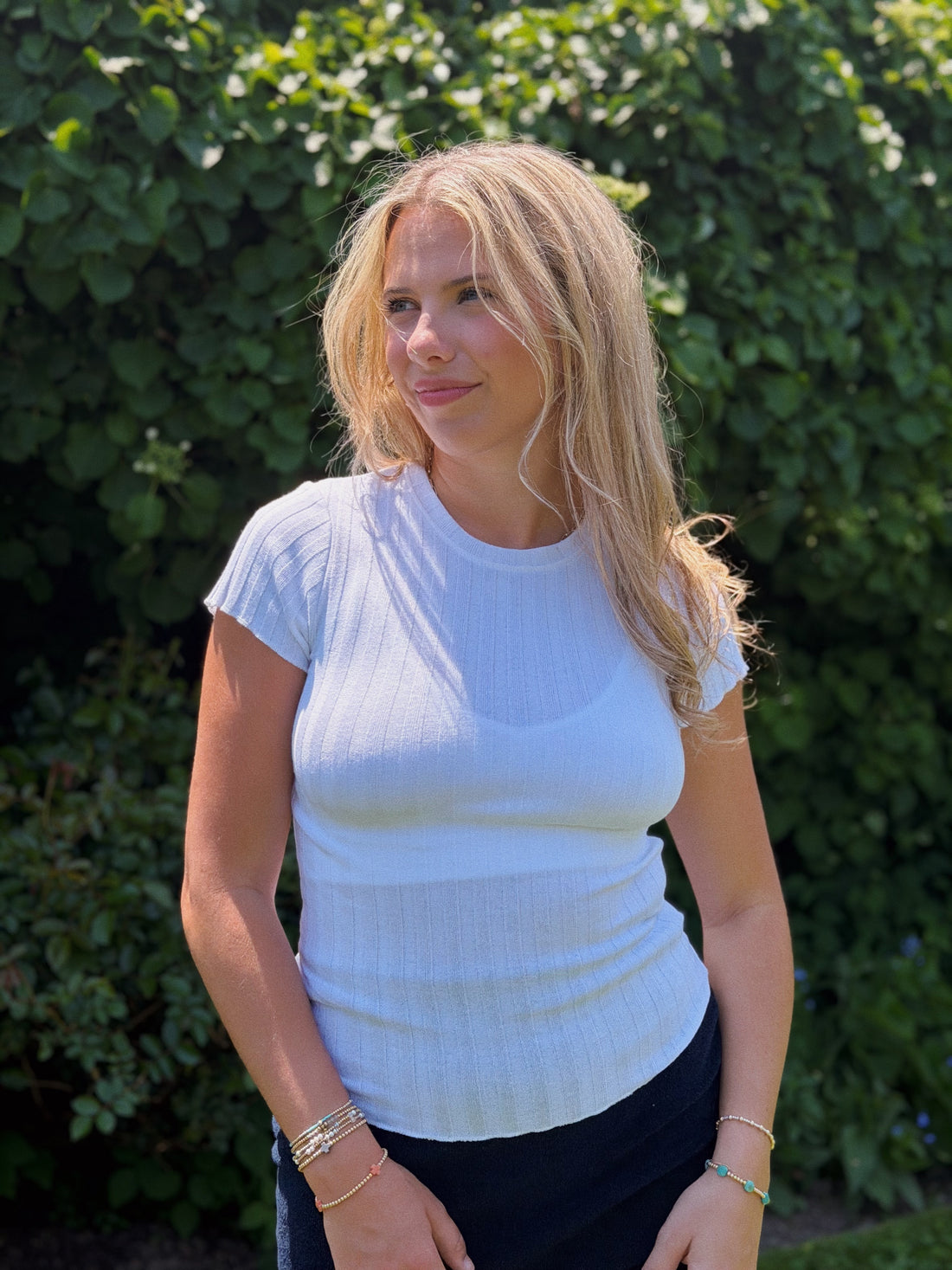 Suri Rib Cap Sleeve Tee