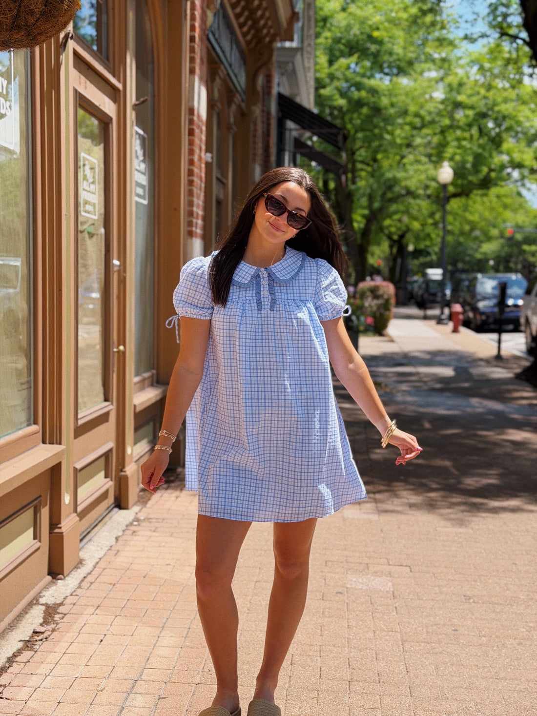 Ditsy Check Mini Dress