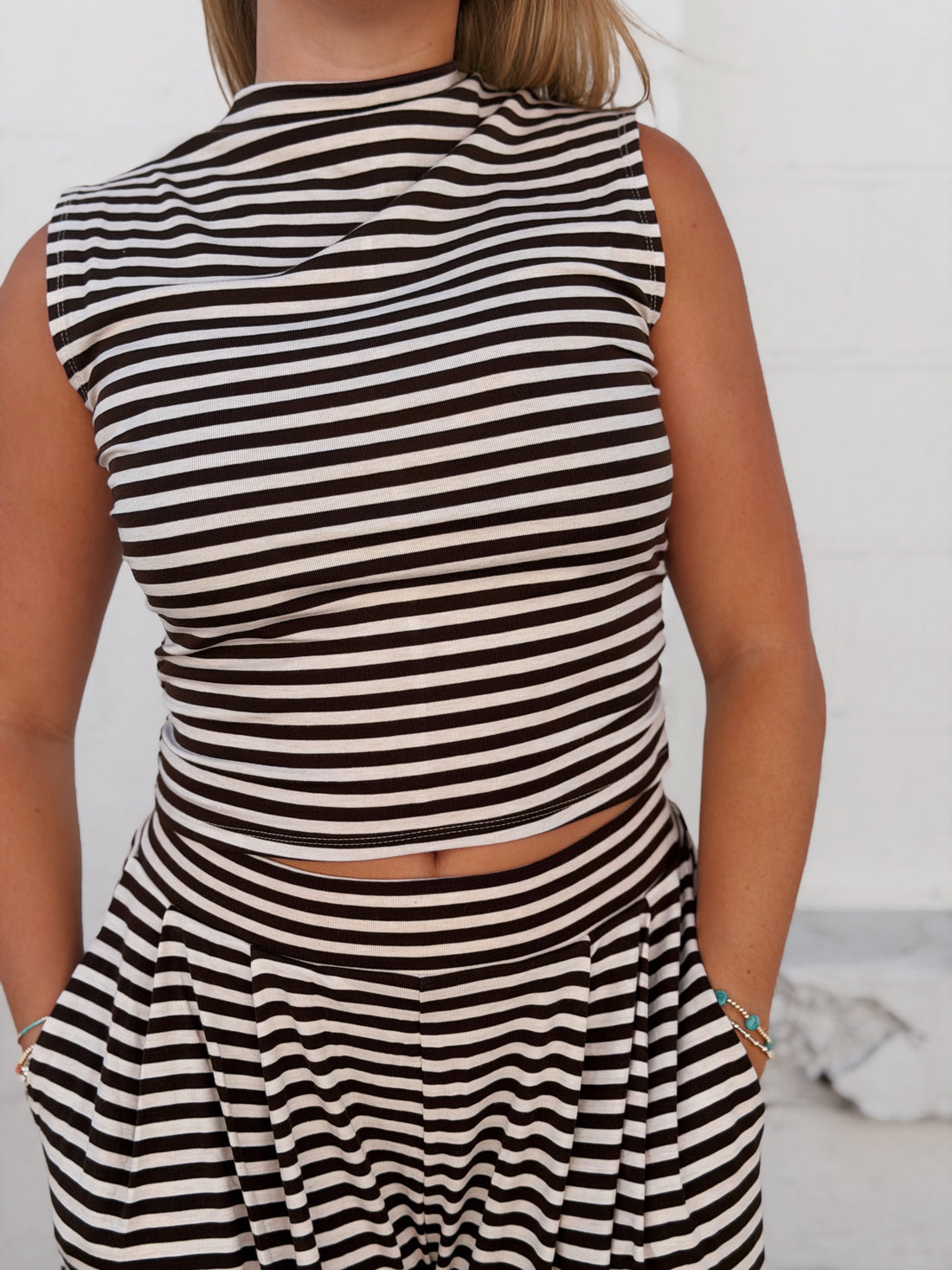 Fine Line Mock Neck Tank