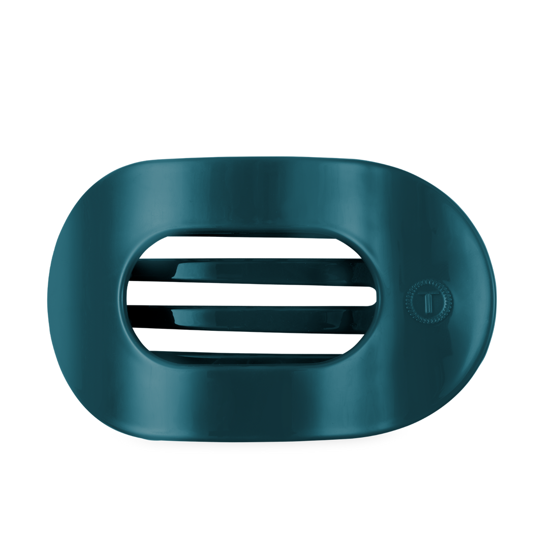 Teal With It Large Flat Round Hair Clip