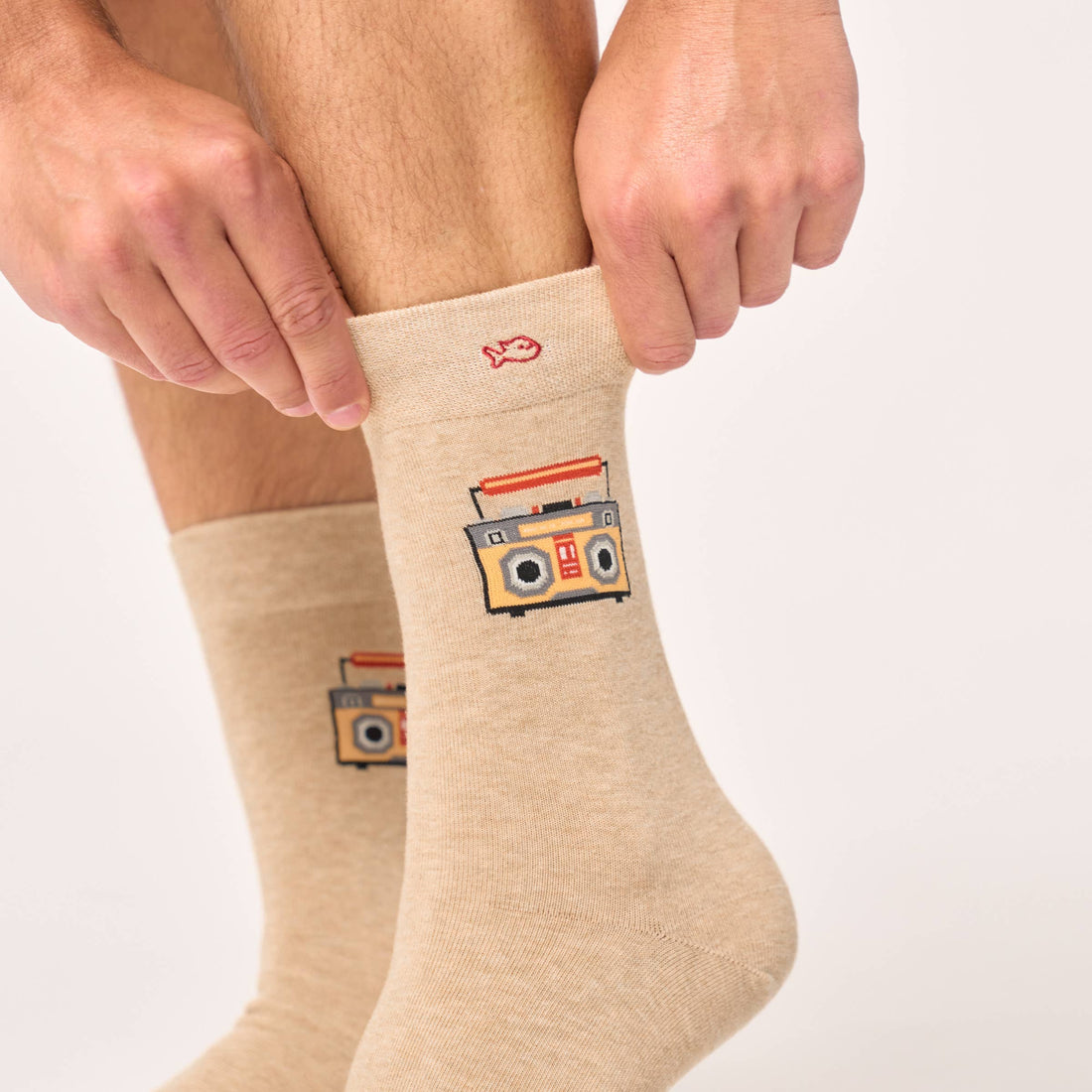 Combed cotton socks with patterns - Boombox