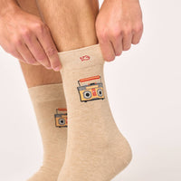 Combed cotton socks with patterns - Boombox