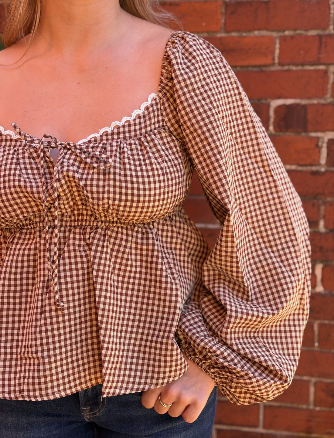 Liesel Gingham Peplum Top