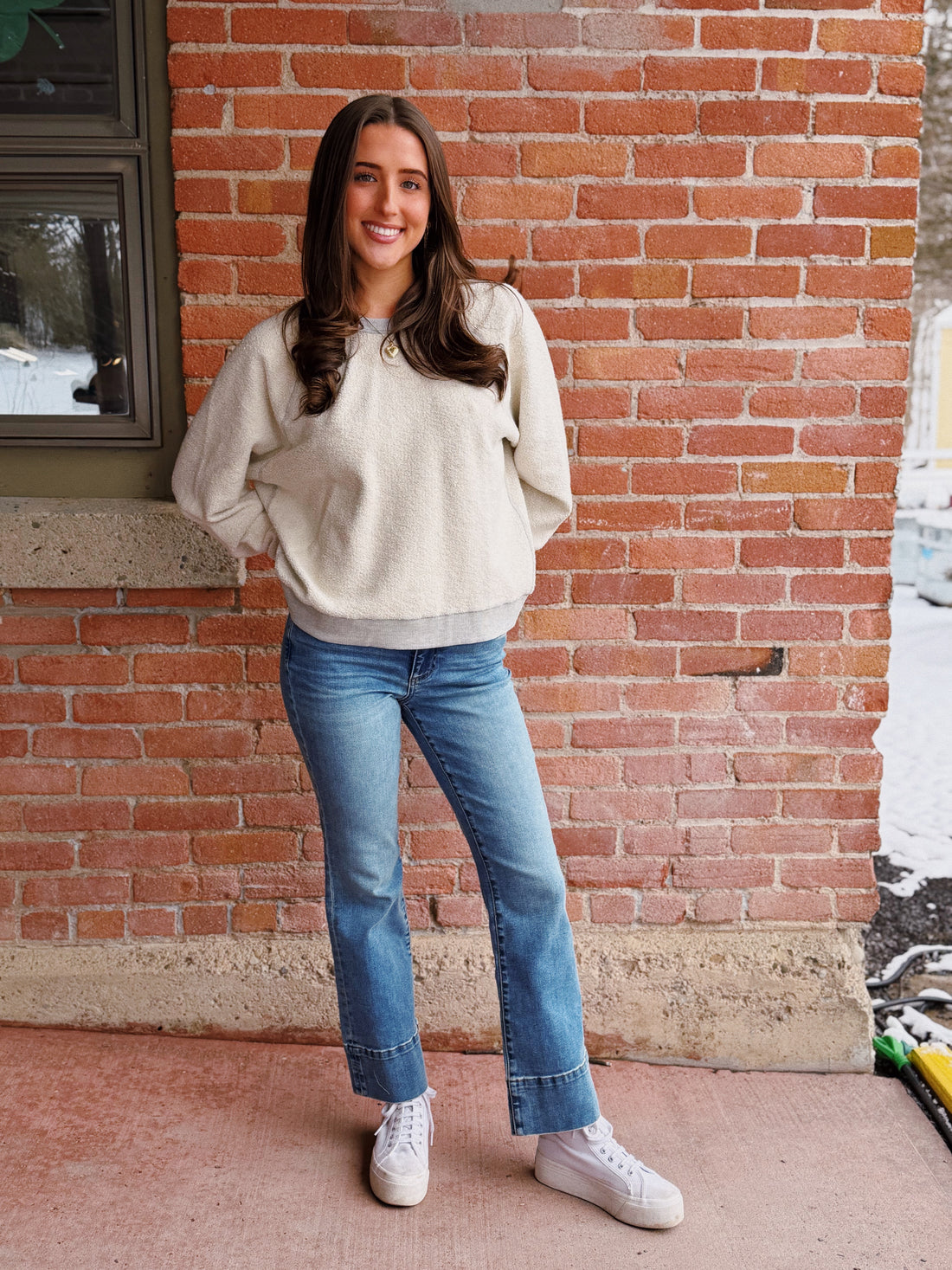 Kelsey Mid Rise Kick Flare Long: Contract