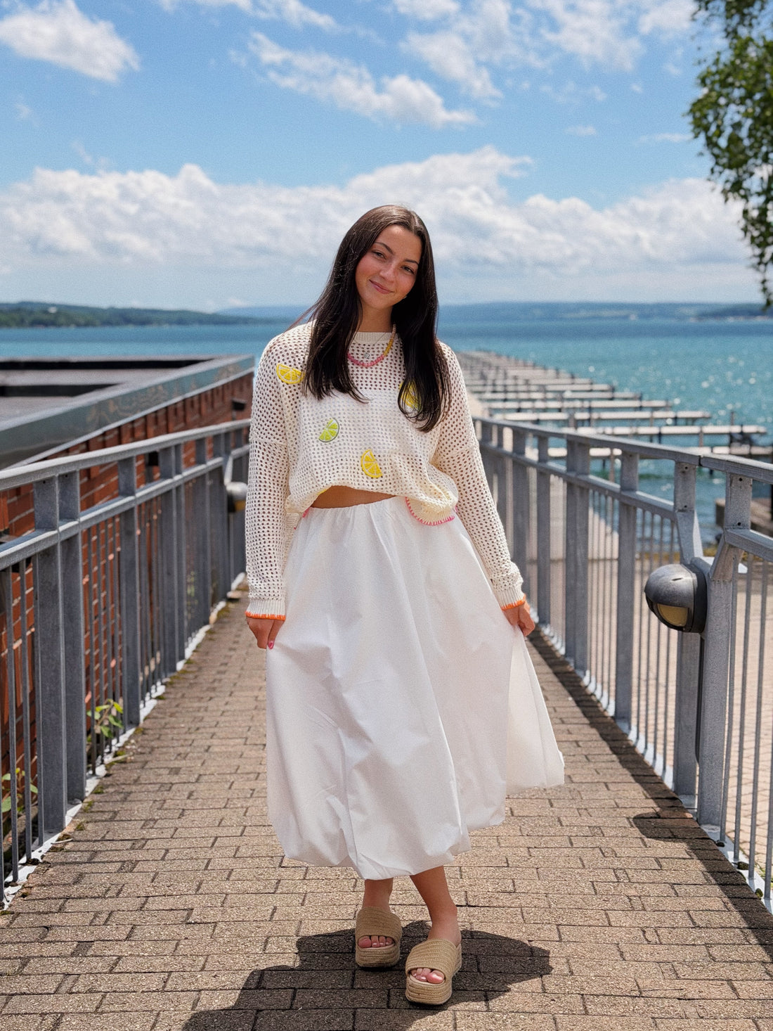 Bubble Hem Maxi Skirt