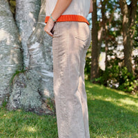 Meg High Ab Wide Leg: Milk Tea