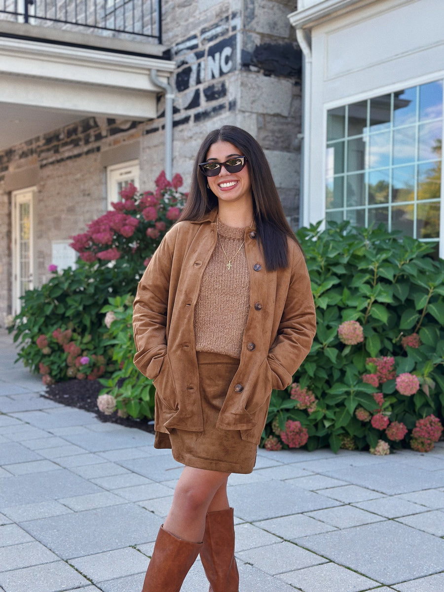 Ciera Faux Suede Mini Skirt