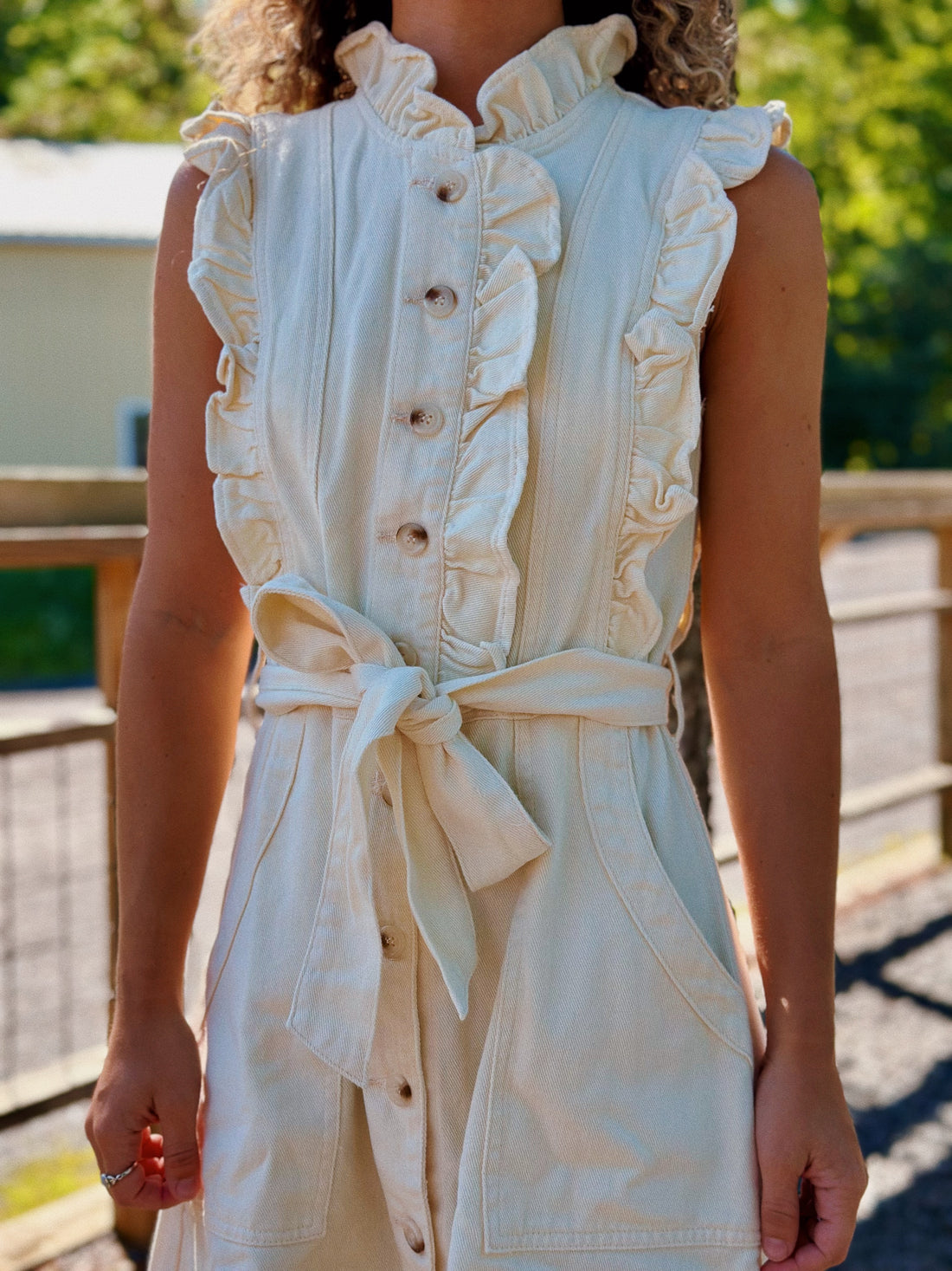 Ruffled Denim Dress