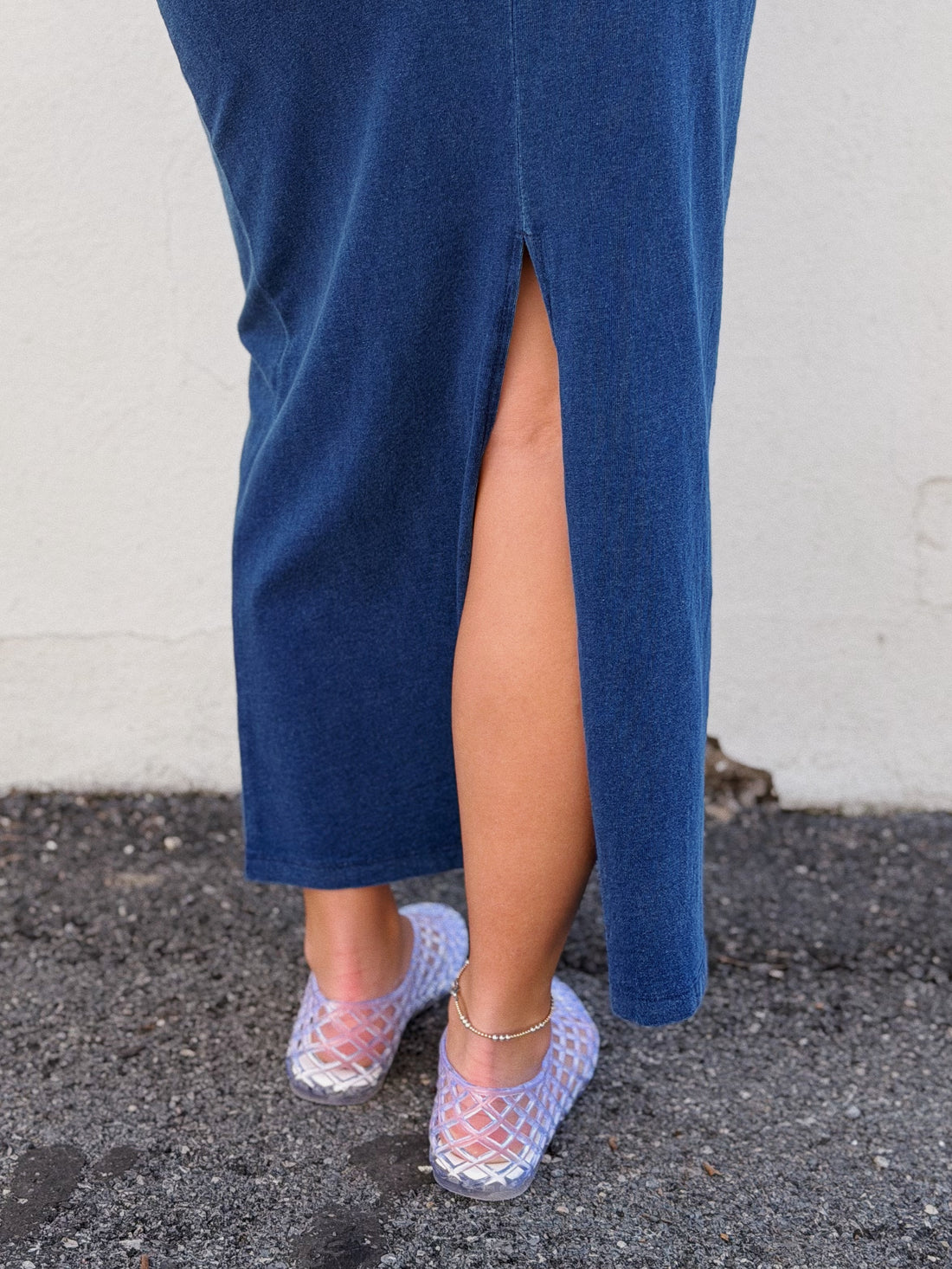 Gail Jersey Denim Midi Skirt